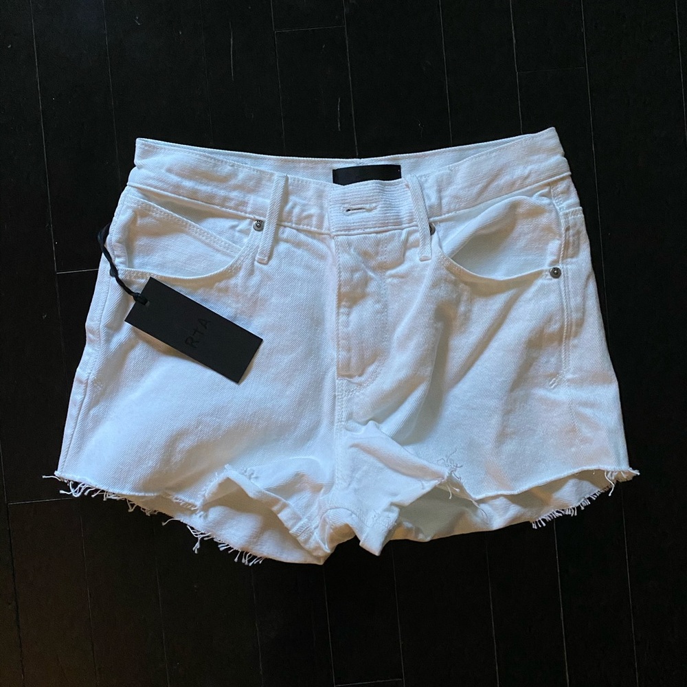 NWT RTA Ace white denim shorts | via REVOLVE | 24